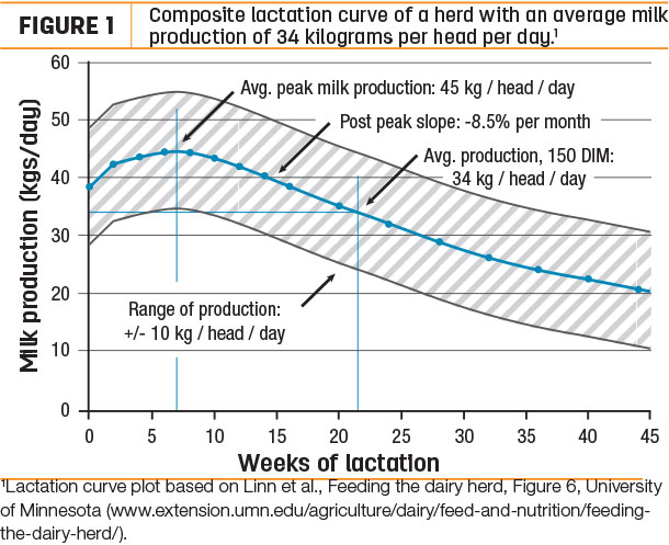 Composite lactation curve of a herd