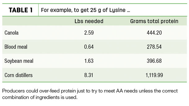 Example to get 25 g Lysine