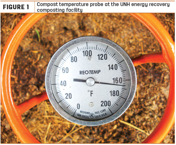 Compost temperature probe at the UNH energy recovery composting facility